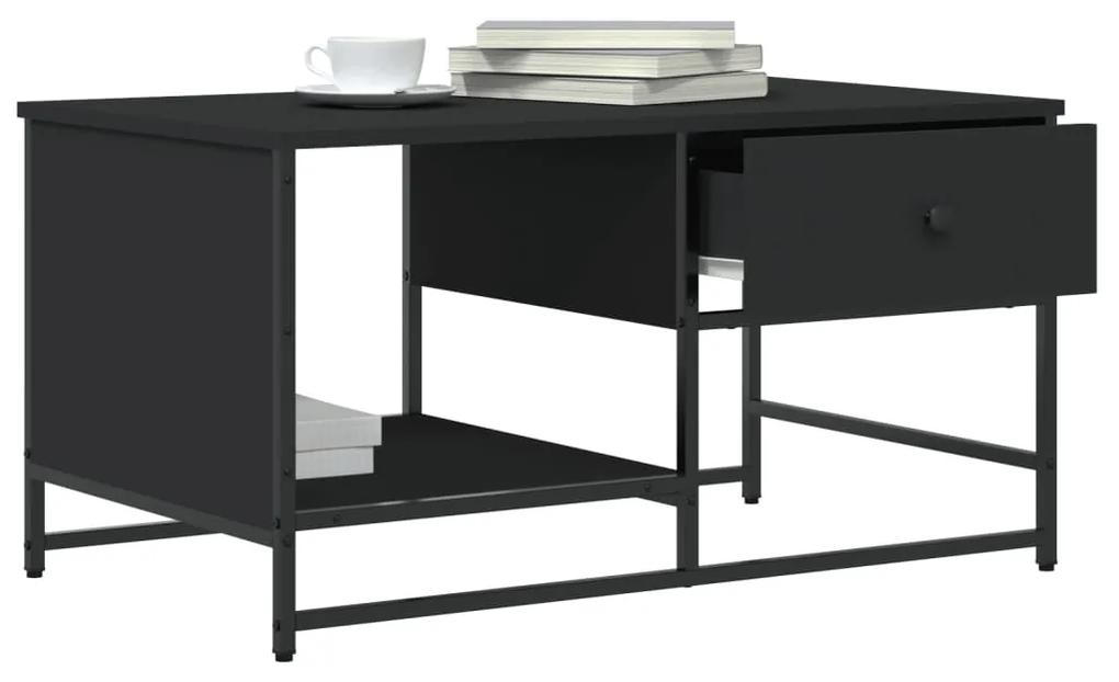 Tavolino da salotto nero 85,5x51x45 cm in legno multistrato