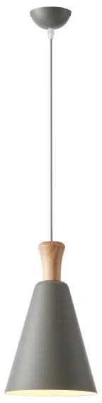Lampadario a sospensione con filo 1xE27/15W/230V grigio diametro 20 cm