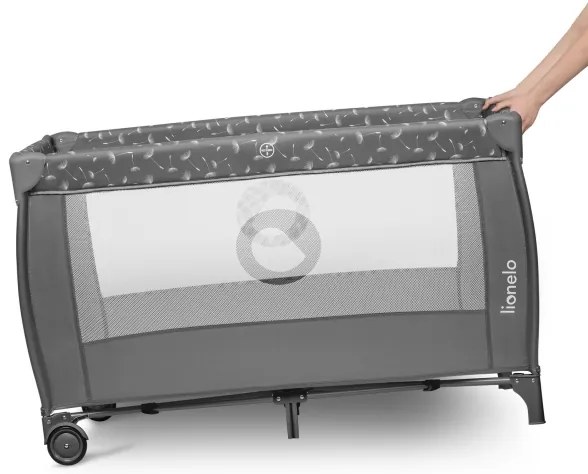 Lionelo - Lettino da viaggio STEFI PLUS Grigio/Bianco