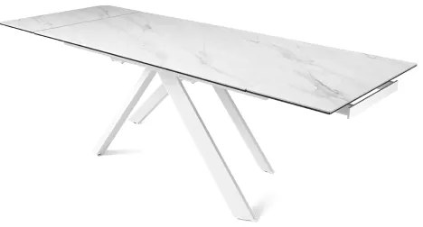 Tavolo allungabile 240 cm piano grčs porcellanato NESTORE Bianco