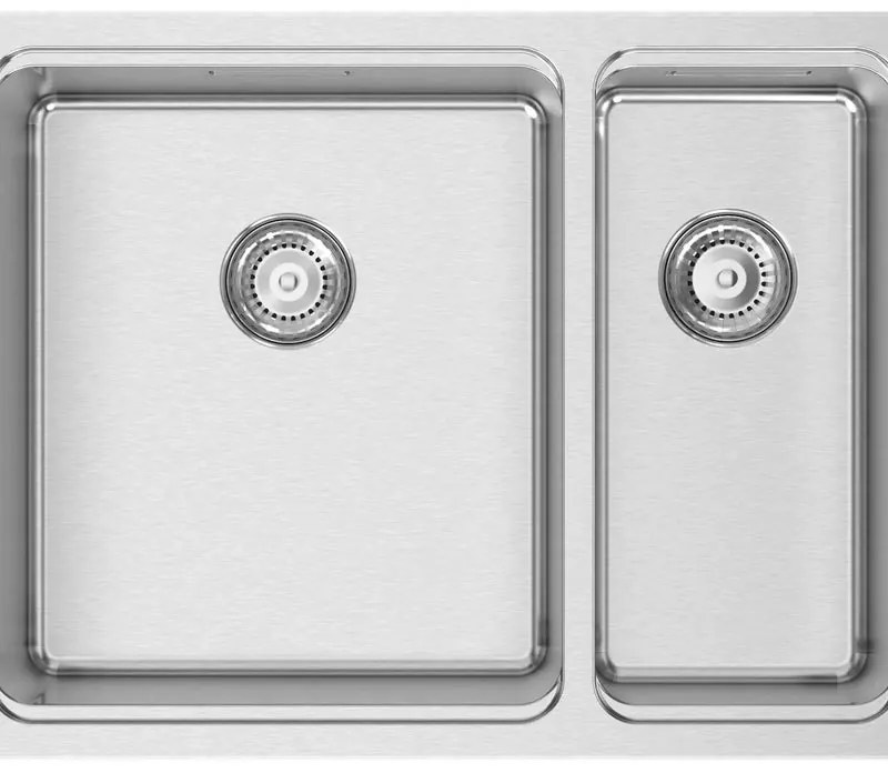 Lavello 2 vasche RODI Una 55 inox L 44 x L 58 x P 20 cm argento