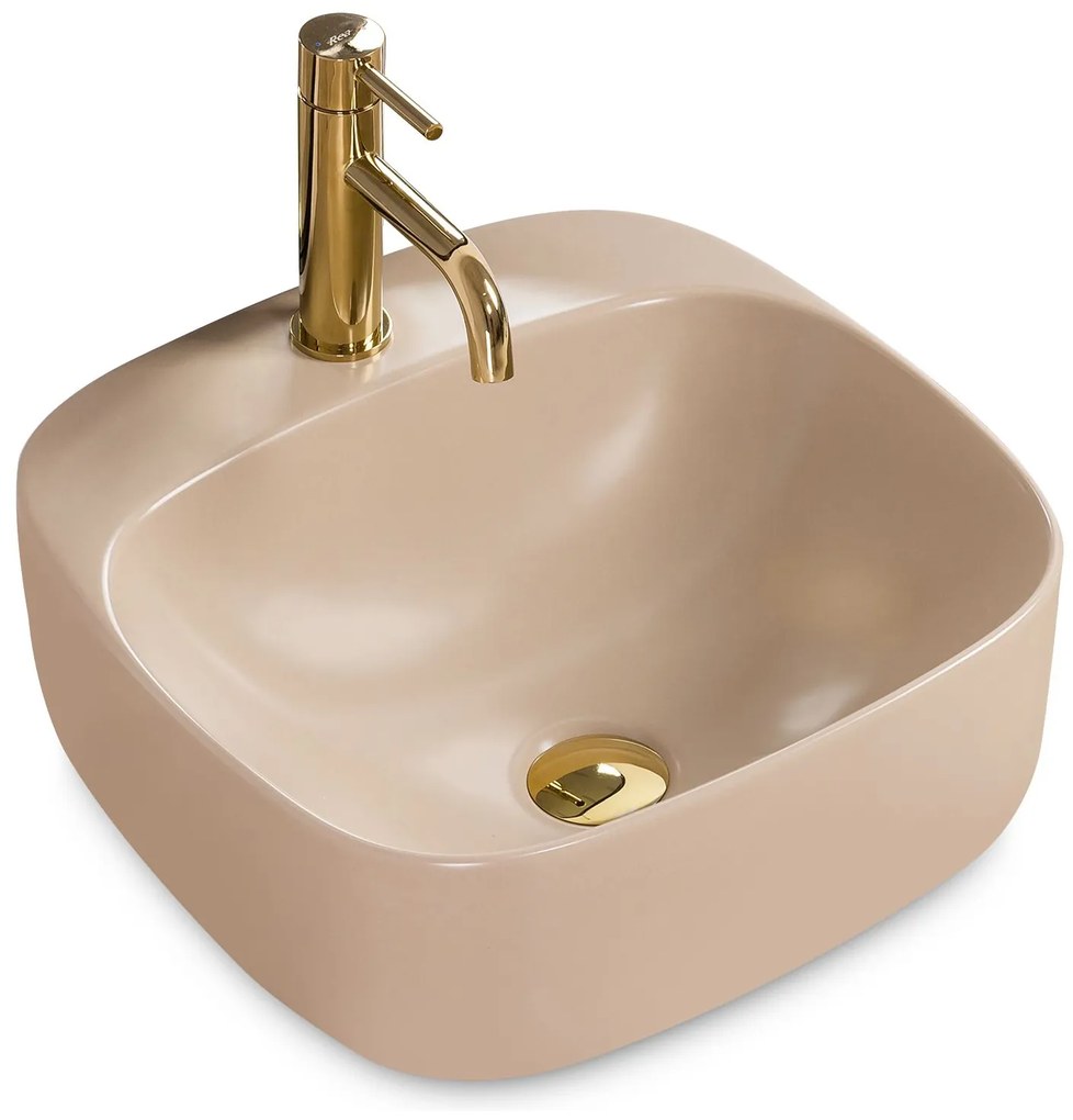 Lavabo da appoggio Rea Luiza 42 Beige MAT