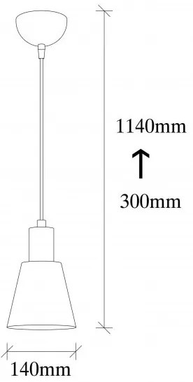 Lampadario su filo KEM 1xE27/40W/230V nero