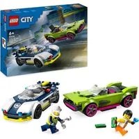 LEGO CITY INSEGUIMENTO DELLA MACCHINA DA CORSA SET CON 2 MODELLINI DI AUTO E 2 MINIFIGURE