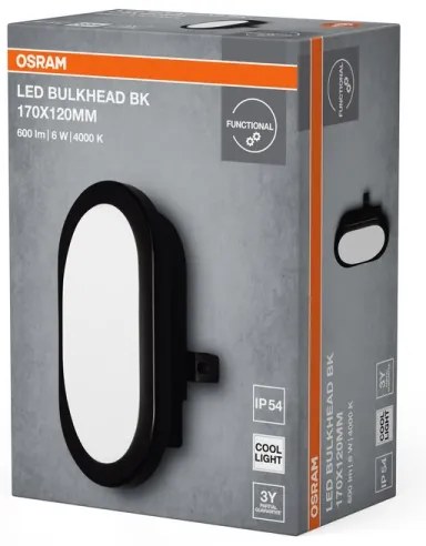 Osram - Applique da esterno BULKHEAD LED/6W/230V IP54 nera