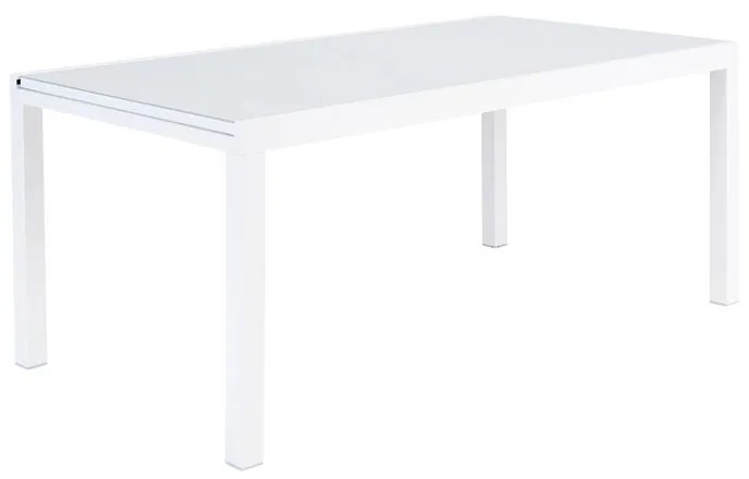 Tavolo da giardino allungabile Lyra II NATERIAL in alluminio bianco con piano in vetro  per 10 persone 180/260x96cm