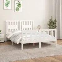 Giroletto con Testiera Bianco Legno Massello di Pino 120x200 cmcod mxl 100721