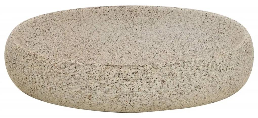 Lavabo da Appoggio Sabbia Ovale 59x40x15 cm Ceramica