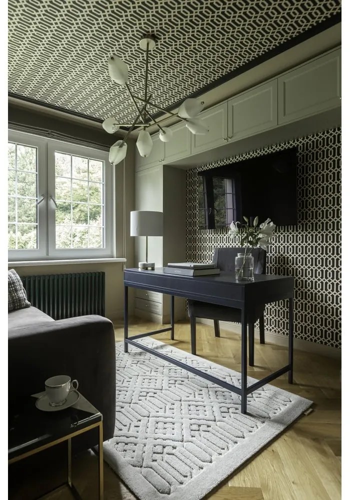 Tappeto in lana grigio chiaro 133x190 cm Dive - Agnella