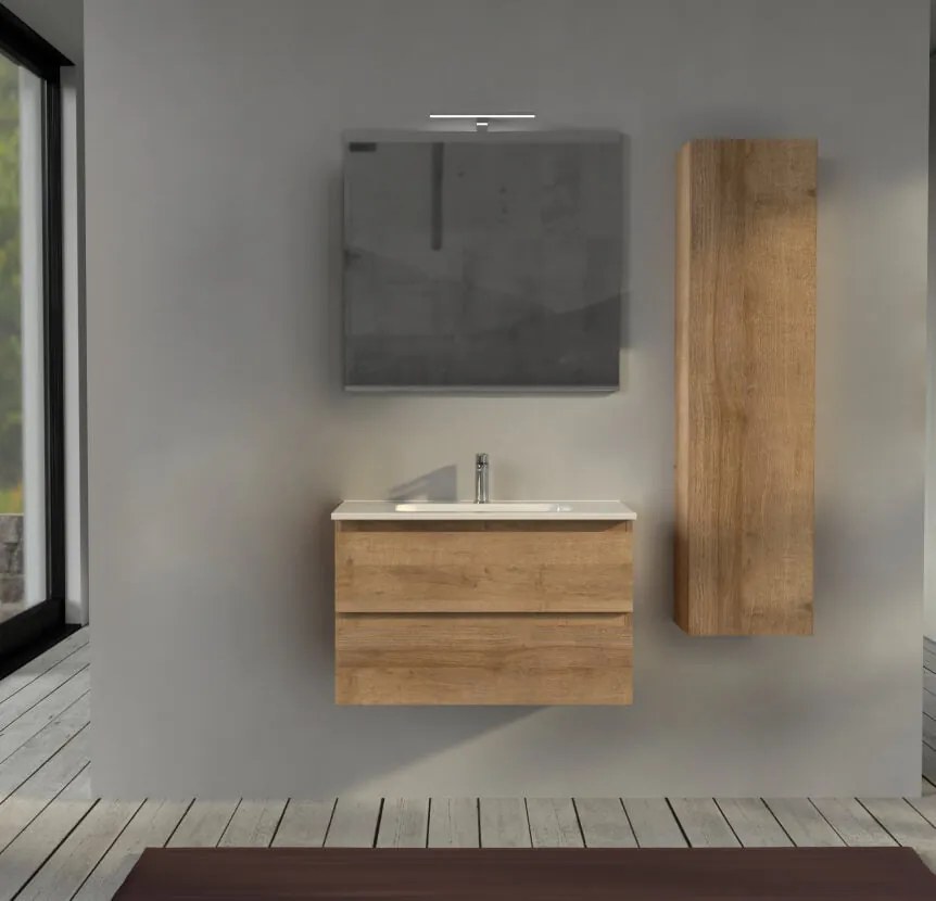 Mobile bagno sospeso 80 cm Rovere - Sofia