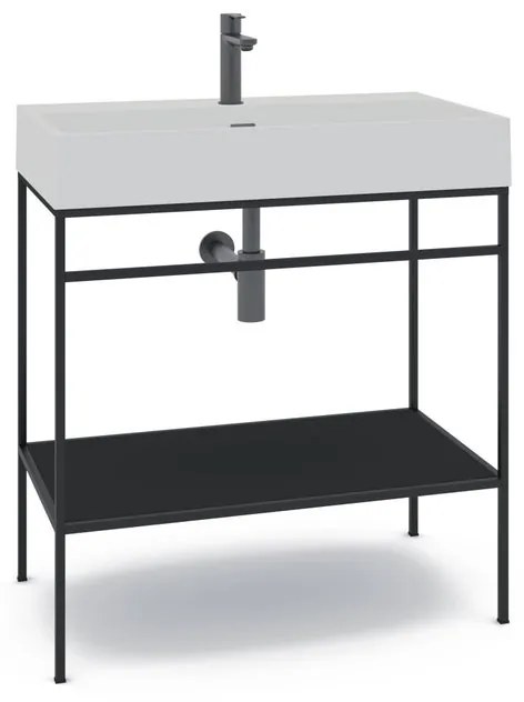 Mobile sottolavabo e lavabo Outline per vasca centrale nero L 80 x H 89 x P 45.5 cm