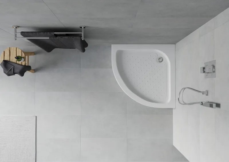 Mexen Rio piatto doccia semicircolare 90 x 90 cm, bianco - 47109090