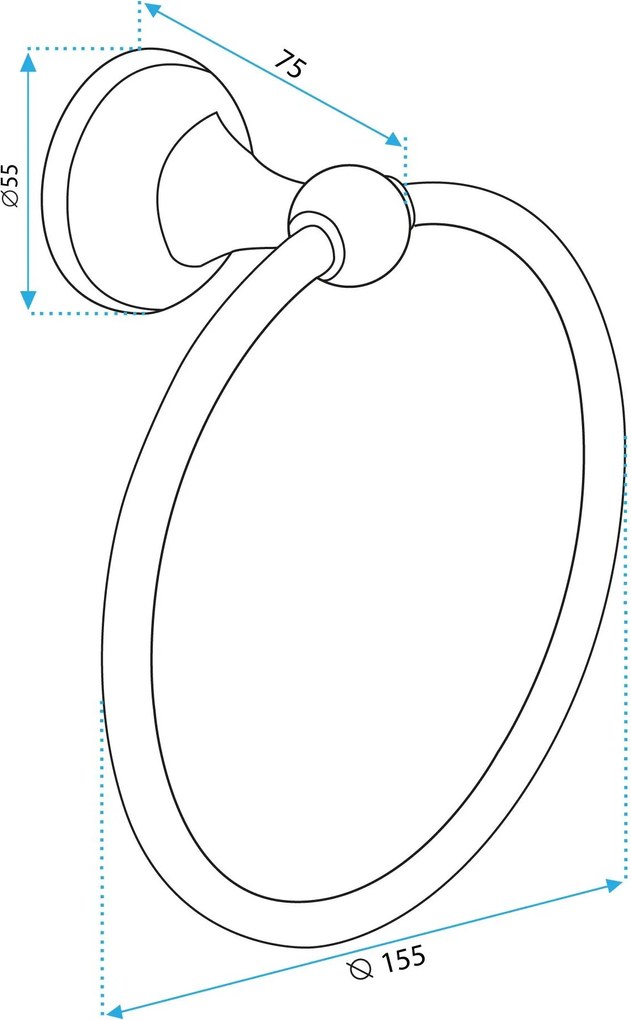 Portasciugamano da bagno Black 332867A RETRO