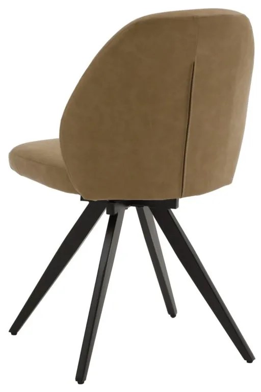 Set di sedie girevoli ZENNENDAL in similpelle marrone e gambe in metallo nero