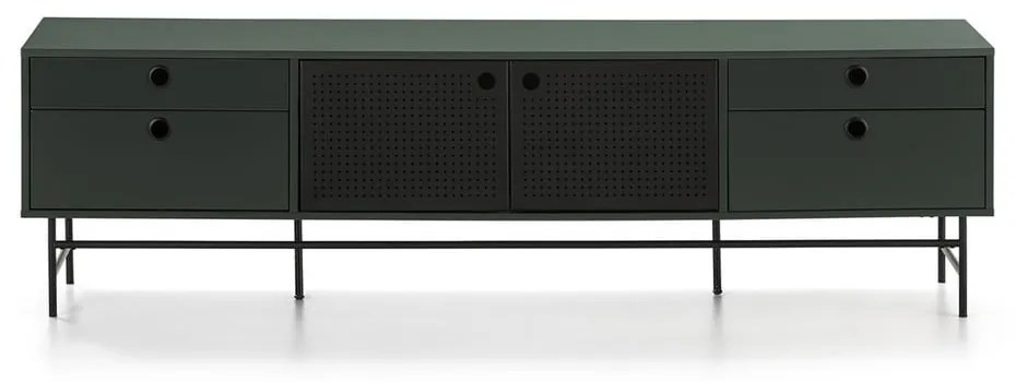 Tavolo TV nero e verde Punto - Teulat