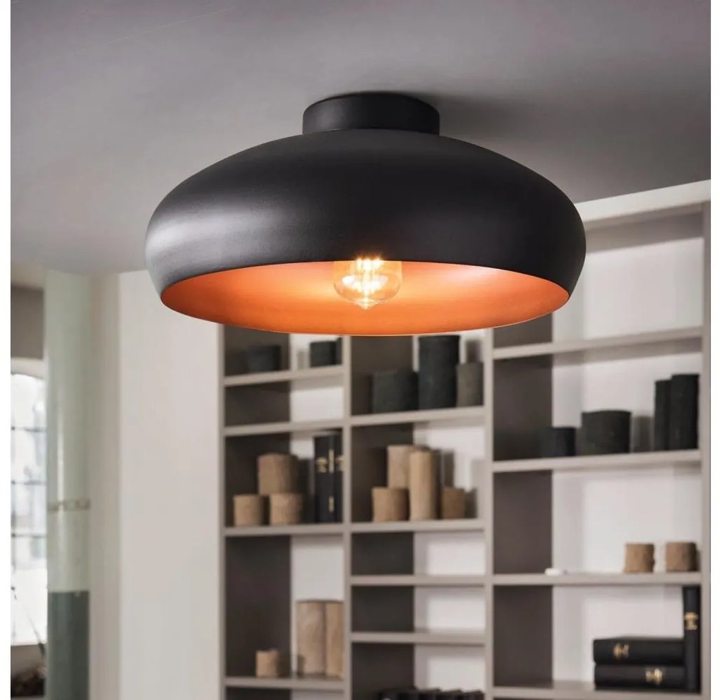 Eglo 55248 - Plafoniera MOGANO 1xE27/60W/230V nero