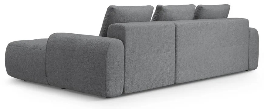 Divano angolare grigio allungabile/con contenitore (con penisola a destra/con chaise lounge) Linz – Cosmopolitan Design