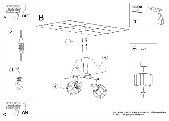 Sollux SL.1115 - Faretto BELUCI 2xE14/40W/230V nero