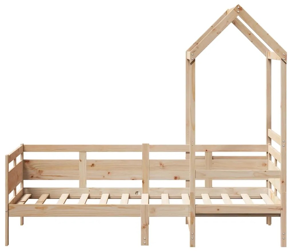 Dormeuse con tetto 90x190 cm in legno massello di pino