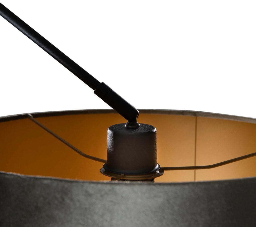 Lampada a sospensione nera con paralume in velluto verde 35cm - Blitz
