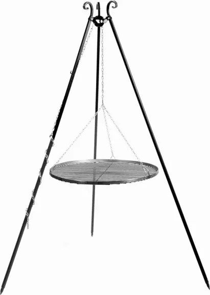 Barbecue Artigianale Con Braciere In Ferro E Griglia Sospesa Su Treppiede Palma 80 Cm Cook King