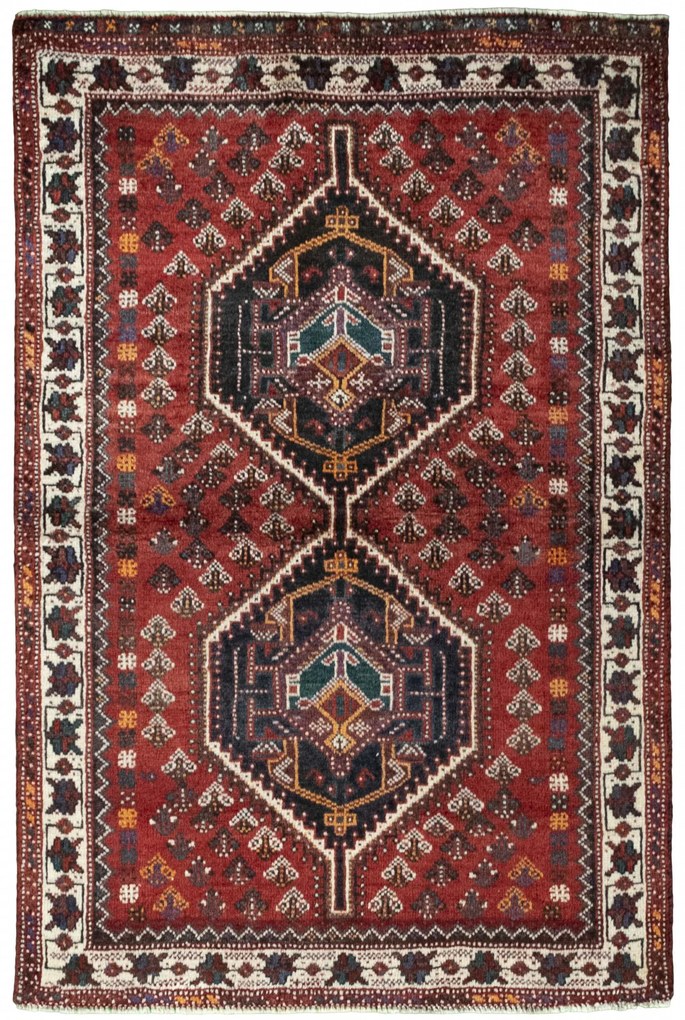 Shiraz Tappeto persiano 100x150 Rosso (Iran) Annodato A Mano