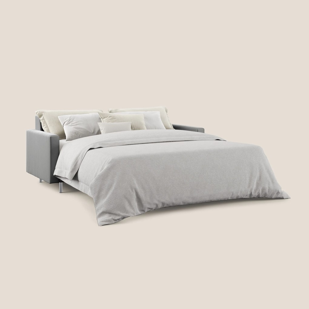 Andromeda divano letto matrimoniale in velluto morbido impermeabile T01 grigio