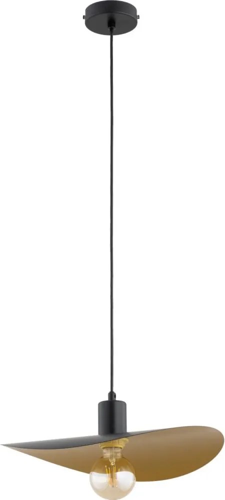 Lampada a sospensione su cavo SAVANA 1xE27/15W/230V Ø 30 cm nero/dorato