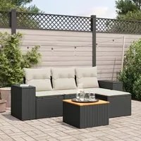 Set Divani da Giardino 5 pz con Cuscini in Polyrattan Nerocod mxl 89595