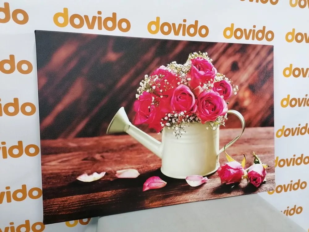 Stampa su tela – Rose in annaffiatoio