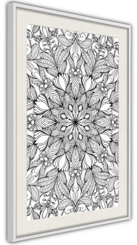 Poster  Colourless Mandala  Cornice Quadri Cornice nera, Larghezza x Altezza Home decor 20x30