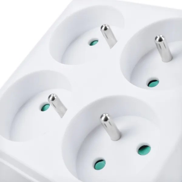 Solight P108 - Presa multipla 4x 10A bianca