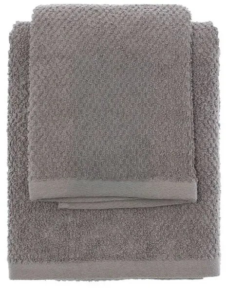 Set asciugamani bagno grigio per viso e ospite in cotone puro Spring
