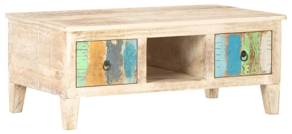 Tavolino Da Salotto 100x55x40 Cm İn Legno Di Acacia Grezzo /