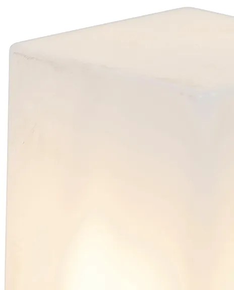 Lampada da esterno a stelo nera con paralume opalino bianco 50 cm - Denmark