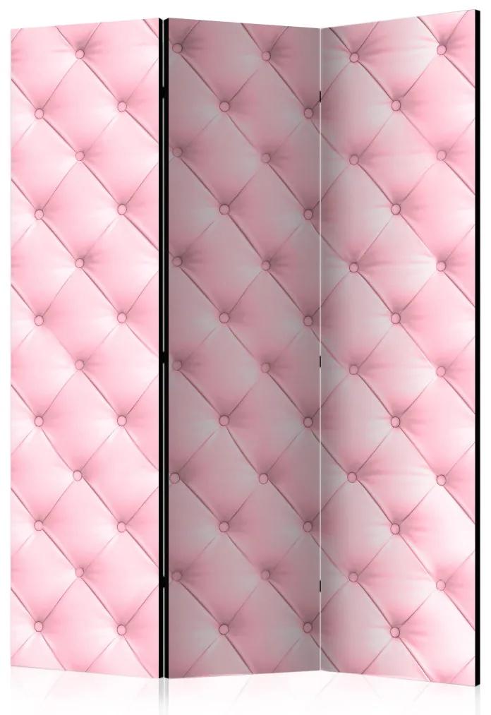 Paravento design Sweet marshmallow - pelle trapuntata rosa