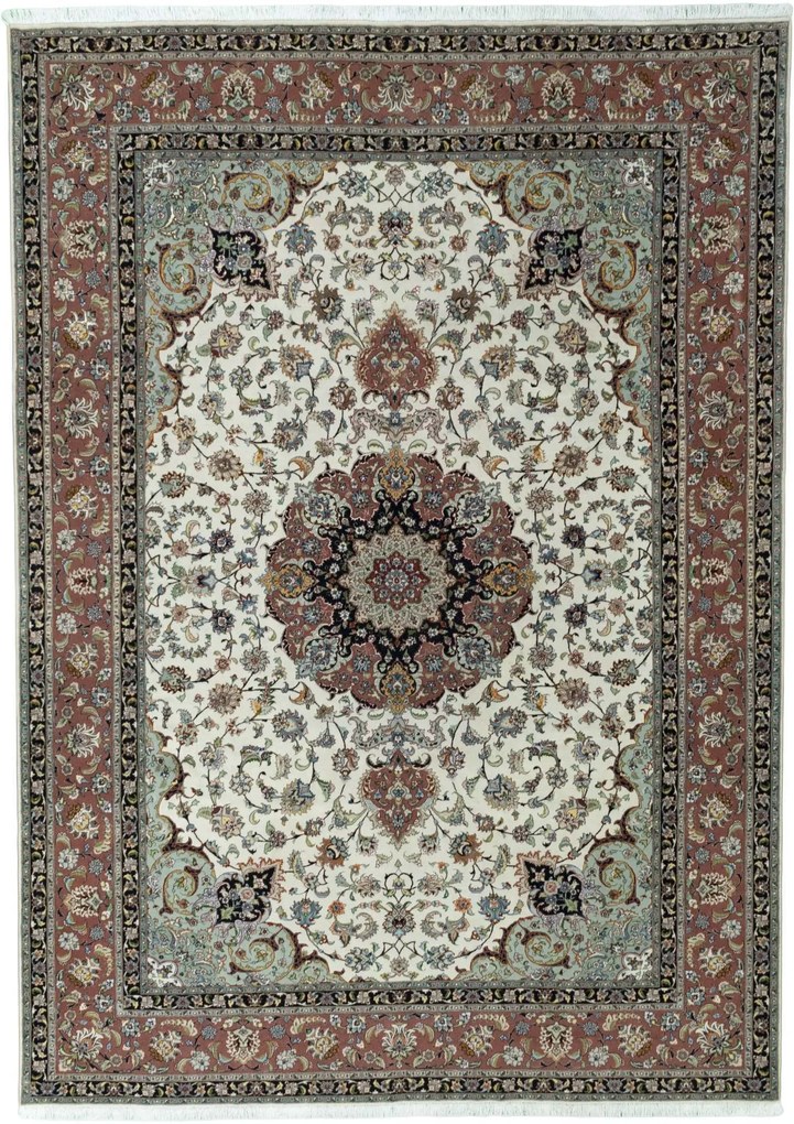 Tabriz Tappeto 350x250 Beige (Iran) Annodato A Mano