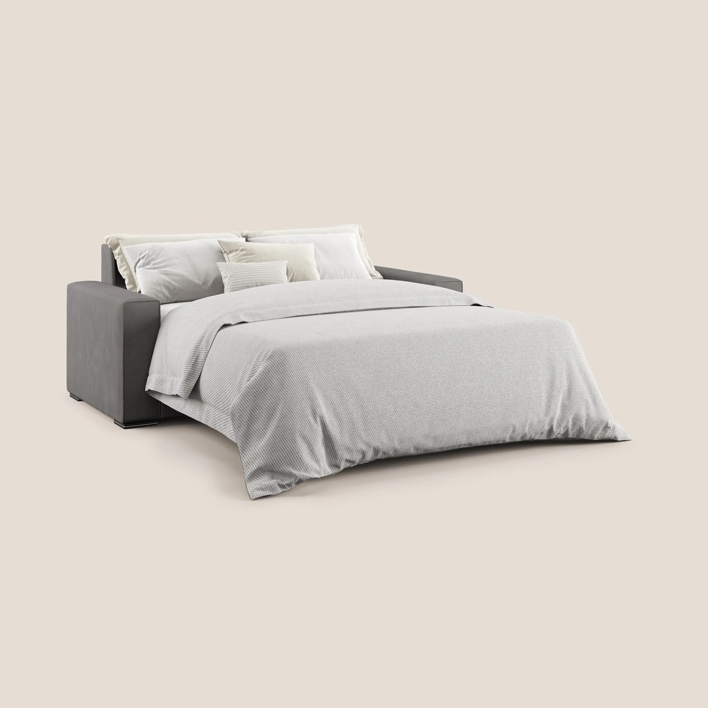 Dream Divano letto matrimoniale in microfibra effetto pelle smacchiabile T15 antracite