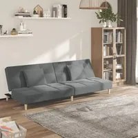 Divano Letto a 2 Posti con 2 Cuscini Grigio Scuro in Tessutocod mxl 87464