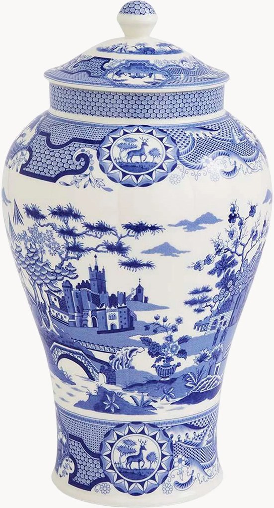 Vaso in porcellana Blue Italian Gothic Castle, alt. 36 cm