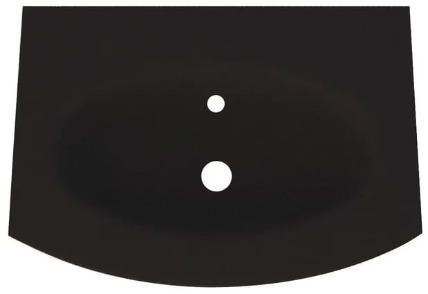 Lavabo a incasso semicerchio Vague H 1.5 cm in vetro nero