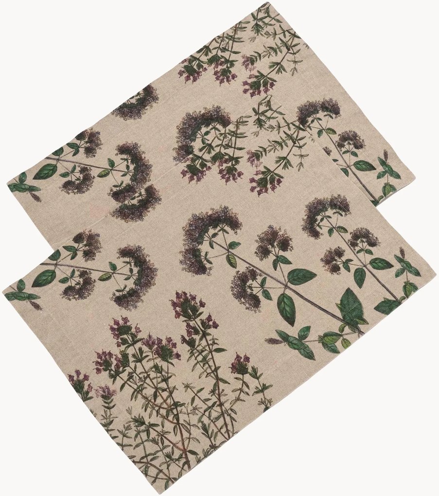 Set di 2 tovagliette in lino Thyme & Oregano