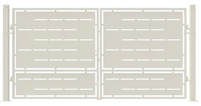 Cancello con serratura manuale Privacy in ferro, apertura centrale, L 358.5 x H 180 cm, di colore bianco