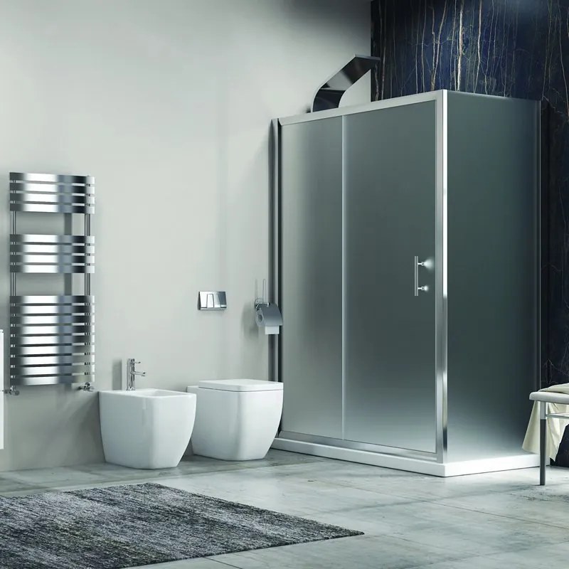 Cabina doccia 150x70 ad angolo vetro satinato anta scorrevole KF5000S - KAMALU