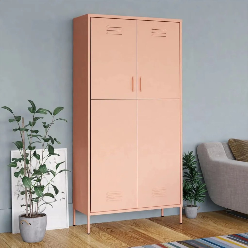 Armadio Rosa 90x50x180 Cm İn Acciaio /