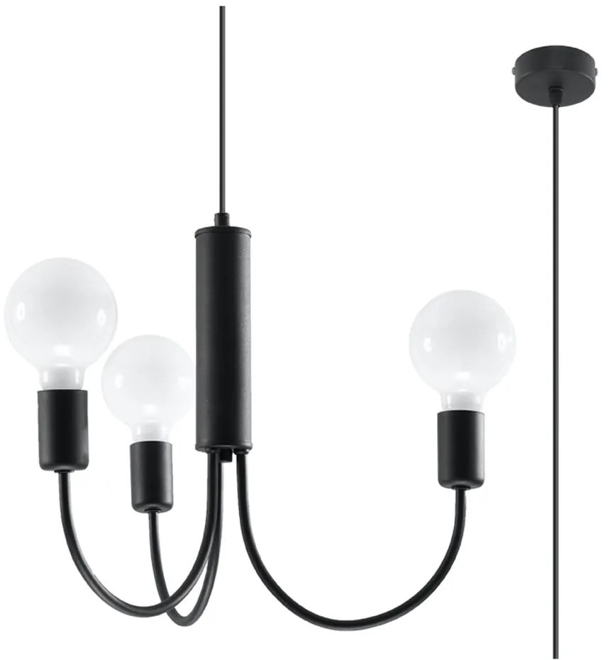 Apparecchio a sospensione nero ø 45 cm Karim - Sollux