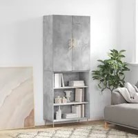 Credenza Grigio Cemento 69,5x34x180 cm in Legno Multistrato 3196063