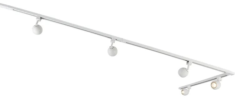 Sistema a binario moderno monofase con 5 faretti bianchi - Gissi