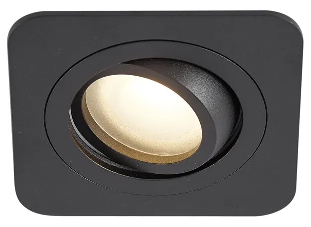 Set di 6 faretti da incasso neri arrotondati GU10 50mm orientabili e inclinabili IP44 - Alberto