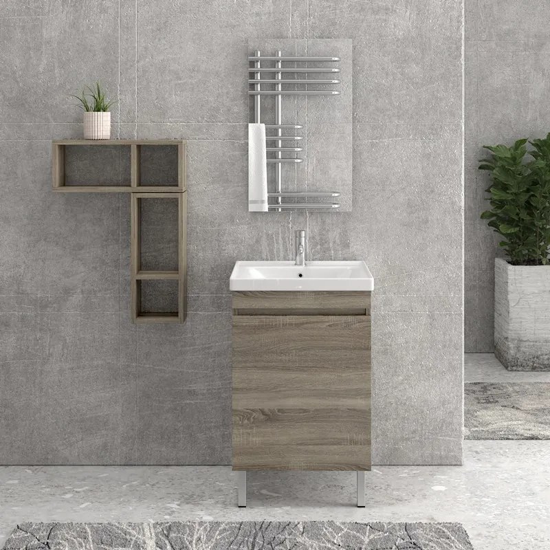 Mobile bagno 55cm a terra con lavabo incasso SV-55T - KAMALU